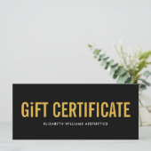 Zwart Gold Simple Cadeaubon (Staand voorkant)