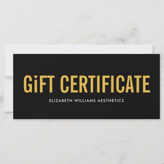 Zwart Gold Simple Cadeaubon (Voorkant)