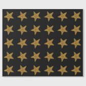 Zwart Gold Star-verlooppapier Cadeaupapier (Vlak)