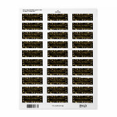 Zwart Gold Stars Handgeschreven penseelscript Etiket (Full Sheet)