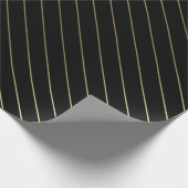 Zwart Gold Striped Glam Slanzend design stijlvol Cadeaupapier (Hoek)
