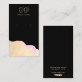 Zwart Gold Waterverf Abstract oorstopscherm Visitekaartje (Voorkant / Achterkant)