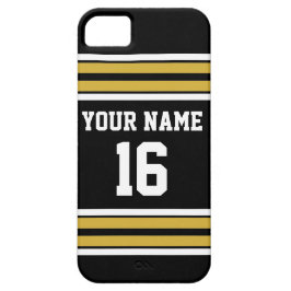 Zwart Gold White Team Jersey iPhone 13 Hoesje