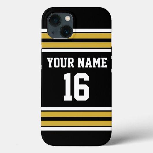 Zwart Gold White Team Jersey Case-Mate iPhone Case (Achterkant)
