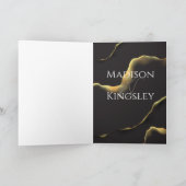 Zwart Golden Abstract Verbazingwekkend Bedankkaart (Binnen)