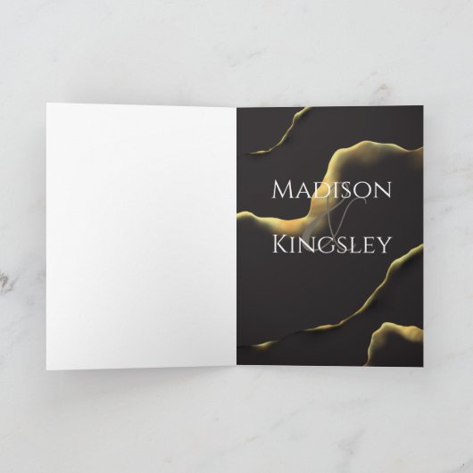 Zwart Golden Abstract Verbazingwekkend Bedankkaart (Binnen)