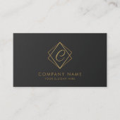Zwart Golden Elegant Visitekaartje (Voorkant)