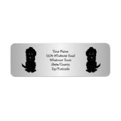 Zwart Goldendoodle-hond ontwerp retouradres Etiket (Voorkant)