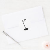 Zwart Golf Hole Vlag Ronde Sticker (Envelop)