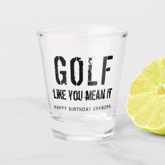Zwart Golf zoals jij het Motivatie citaat Shot Glas (Voorkant)