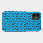 zwart golvend abstract lijnpatroon Case-Mate iPhone case (Achterkant (horizontaal))