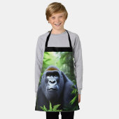 Zwart Gorilla, Kinder Full Print Schort (Gedragen)