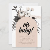 Zwart Gothic Boho Baby shower Party Invite Kaart (Voorkant)