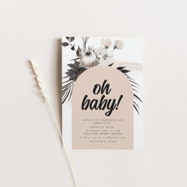 Zwart Gothic Boho Baby shower Party Invite Kaart