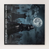 Zwart Gothic Dark Graveyard Girl Legpuzzel (Horizontaal)