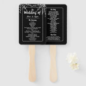 Zwart Gothic HalloWedding Programma Hand Fan Handwaaier (Voorkant en achterkant)