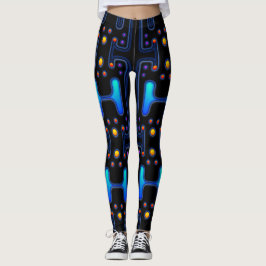 Zwart Gothic Space Girl Mechanische Android Robot Leggings