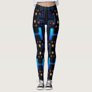 Zwart Gothic Space Girl Mechanische Android Robot Leggings