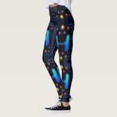 Zwart Gothic Space Girl Mechanische Android Robot Leggings (Links)