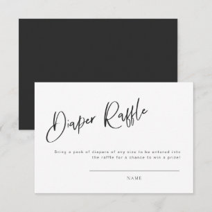 Zwart gothisch geïnspireerd Baby shower, luieraffl Informatiekaartje