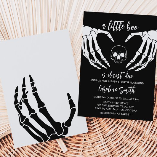 Zwart Gotisch Baby shower Kaart