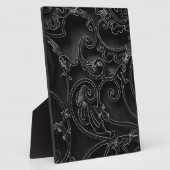 Zwart gotisch barok krulpatroon fotoplaat (Zijkant)