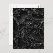 Zwart-gotisch barokvormig draaipatroon briefkaart (Voorkant / Achterkant)