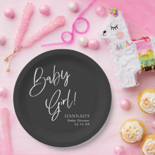 Zwart Gotisch en Moody Halloween Baby shower Papieren Bordje
