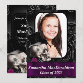 Zwart Gotisch foto afstuderen Kaart (Voorkant / Achterkant)