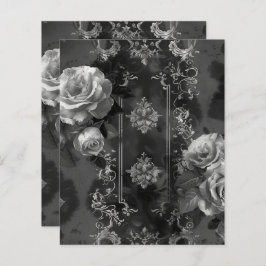 Zwart Gotisch Grunge Bloemen Scrapbook Papier