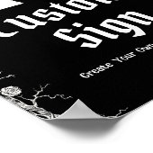 Zwart Gotisch Halloween Skelet Custom Sign Poster (Hoek)