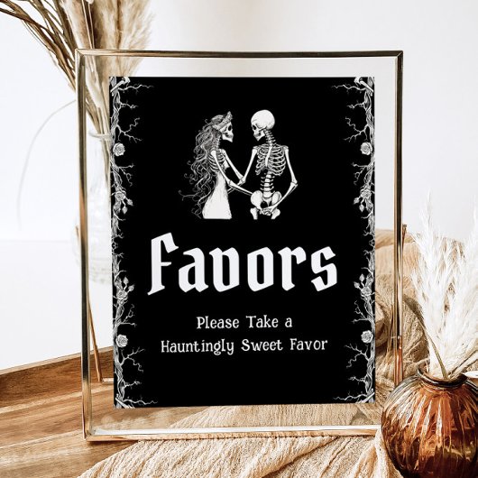 Zwart Gotisch Halloween Skelet Favorieten Teken Poster