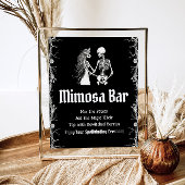 Zwart Gotisch Halloween Skelet Mimosa Bar Teken Poster