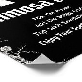 Zwart Gotisch Halloween Skelet Mimosa Bar Teken Poster (Hoek)