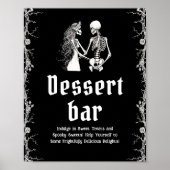 Zwart Gotisch Halloween Skeleton Dessert Bar Teken Poster (Voorkant)