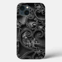 Zwart gotisch patroon gepersonaliseerd monogram