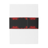 Zwart Gotisch Rood Bloemen Chalkboard Custom Weddi Uitnodigingen Wikkel (Achterkant Voorbeeld)