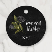 Zwart Gotisch Roos bruiloft gunst Labels (Voorkant)