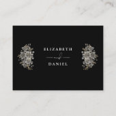 Zwart Gotisch Roos Lights Wishing Well Bruiloft Informatiekaartje (Achterkant)