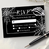 Zwart Gotisch Skelet Elegant HalloWedding RSVP