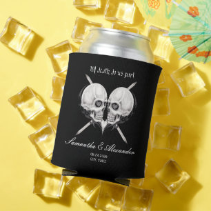 Zwart Gotisch Skelet Schedel Hart Wedding Blikjeskoeler