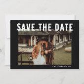 Zwart Gotisch Skelet Til Death Bruiloft Foto Save The Date (Voorkant)