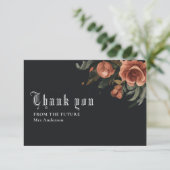 Zwart gotische  Herfst Vrijgezellenfeest Bedankkaart (Staand voorkant)