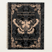  Zwart Gotische  Moth Custom Naam Planner (Voorkant)