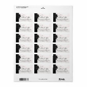 Zwart Gotische Rozen & Vleermuizen Bruiloft Dank u Etiket (Full Sheet)