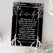 Zwart Gotische Skeletten Hallobruiloft Details Informatiekaartje