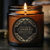 Zwart Gotische Tarot Maan Bewerkbaar Kaarsenetiket Ronde Sticker