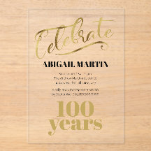 Zwart Goud 100e Verjaardag Clear Acryl