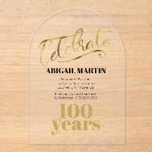 Zwart Goud 100e Verjaardag Clear Acryl Boog