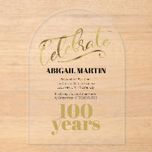 Zwart Goud 100e Verjaardag Clear Acryl Boog